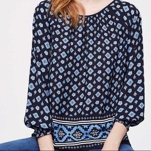 LOFT Snowflake Mosaic Blouse.